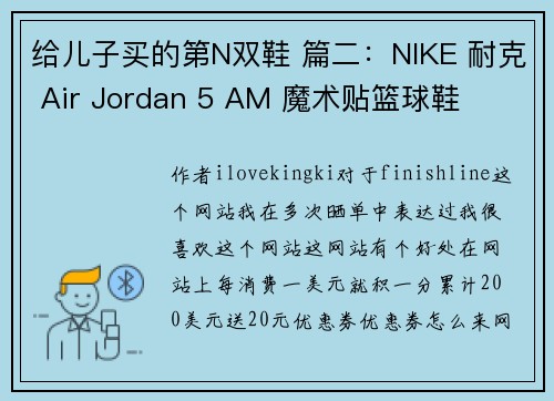 给儿子买的第N双鞋 篇二：NIKE 耐克 Air Jordan 5 AM 魔术贴篮球鞋